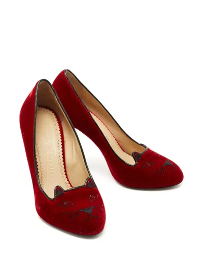 Pre-owned Charlotte Olympia  105mm Cat-face Pumps