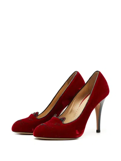 Pre-owned Charlotte Olympia  105mm Cat-face Pumps