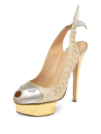 Pre-owned Charlotte Olympia  150mm Fish-motif Pumps