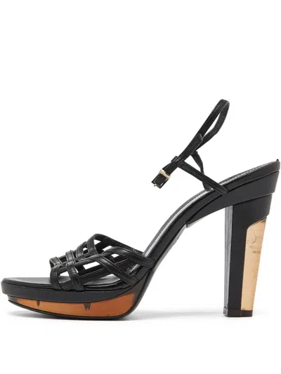 Pre-owned Fendi 110mm Strappy Platform Sandals