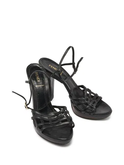 Pre-owned Fendi 110mm Strappy Platform Sandals