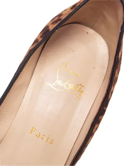 Pre-owned Christian Louboutin 105mm Leopard-print Peep-toe Pumps