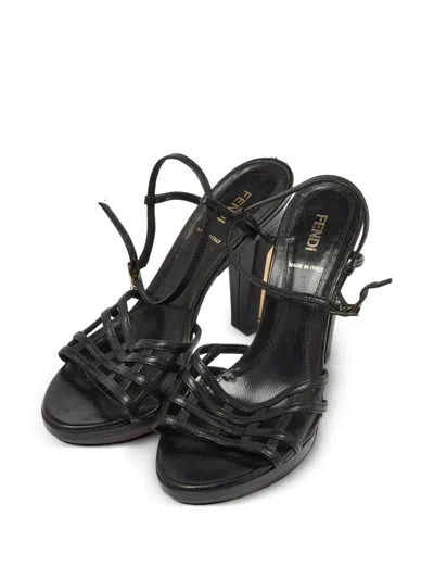 Pre-owned Fendi 110mm Strappy Platform Sandals