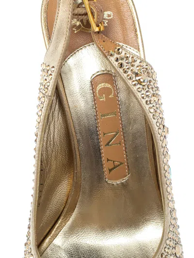 Pre-owned Gina  125mm Crystal-embellished Platform Sandals