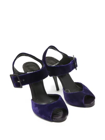 Pre-owned Pierre Hardy  115mm Velvet Sandals In Blue