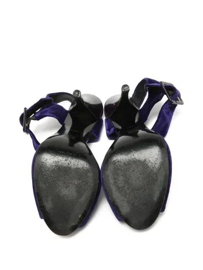 Pre-owned Pierre Hardy  115mm Velvet Sandals In Blue