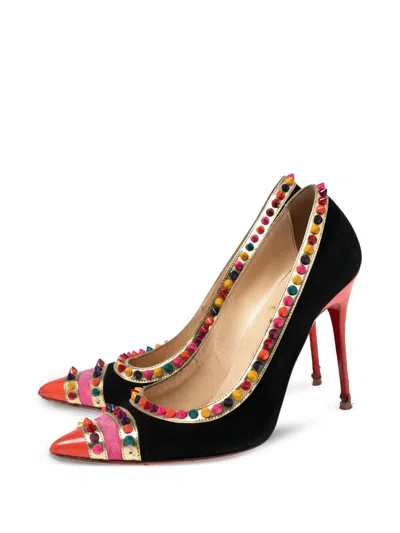 Pre-owned Christian Louboutin 105mm Spike-stud Pumps In Black