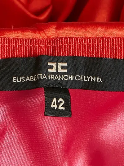 Pre-owned Elisabetta Franchi  Draped Strapless Top In Orange