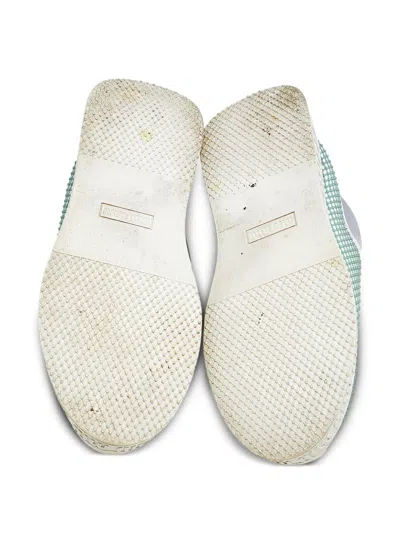 Pre-owned Miu Miu Diamond-pattern Sneakers In White