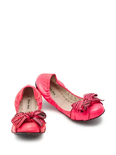 Pre-owned Miu Miu Leather Ballet Flats