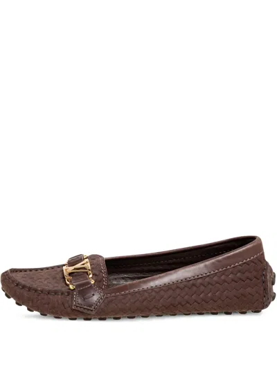 Pre-owned Louis Vuitton Logo-plaque Loafers