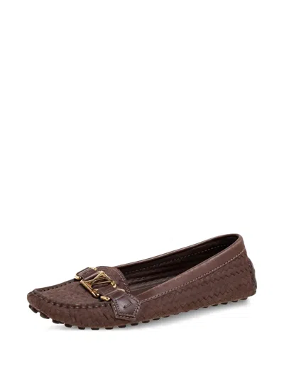 Pre-owned Louis Vuitton Logo-plaque Loafers