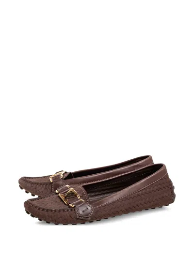 Pre-owned Louis Vuitton Logo-plaque Loafers