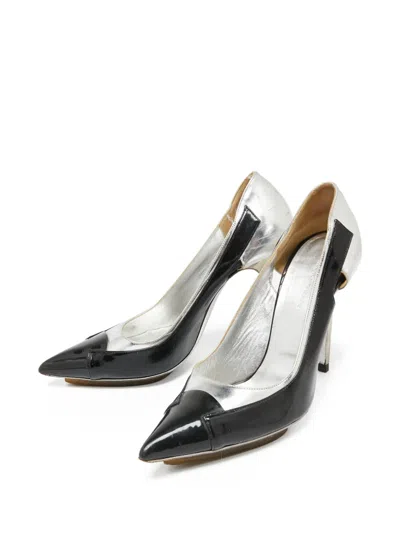 Pre-owned Balenciaga 110mm Leather Pumps In Silver