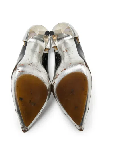 Pre-owned Balenciaga 110mm Leather Pumps In Silver
