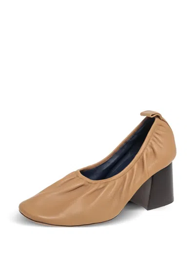 Pre-owned Celine 70mm Square-toe Pumps In Neutral