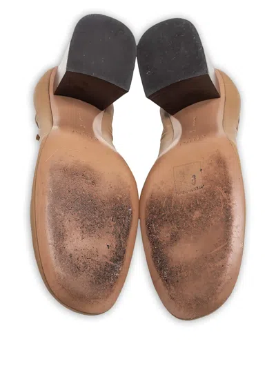 Pre-owned Celine 70mm Square-toe Pumps In Neutral