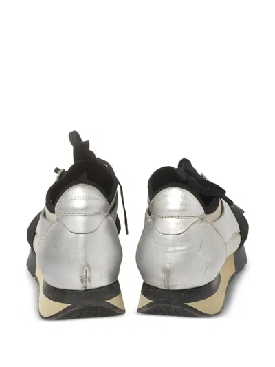 Pre-owned Balenciaga Race Runner Sneakers In Silver