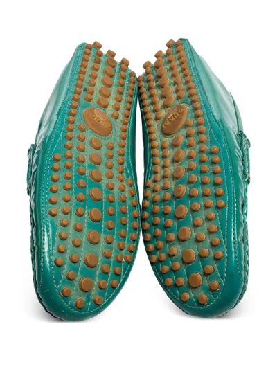 Pre-owned Gucci Horsebit-detail Leather Loafers In Green