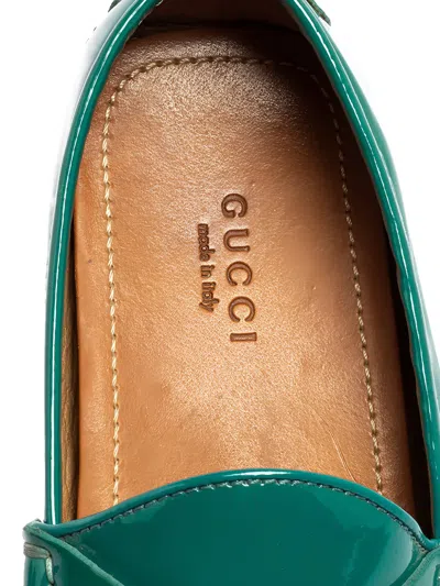 Pre-owned Gucci Horsebit-detail Leather Loafers In Green