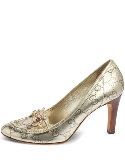 Pre-owned Gucci Metallic Horsebit Loafer Pumps