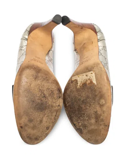 Pre-owned Gucci Metallic Horsebit Loafer Pumps
