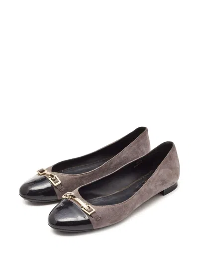Pre-owned Tod's Vintage Cap-toe Suede Ballet Flats
