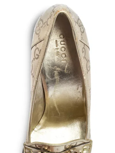 Pre-owned Gucci Metallic Horsebit Loafer Pumps