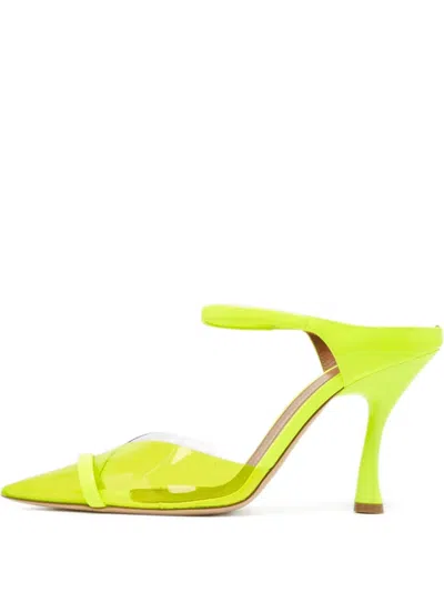 Pre-owned Malone Souliers  100mm Transparent Pointed-toe Mules