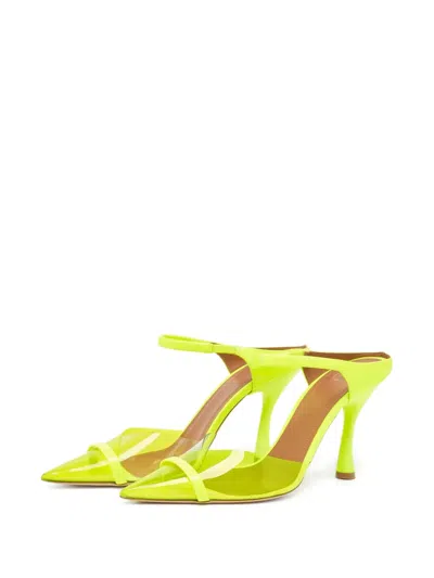 Pre-owned Malone Souliers  100mm Transparent Pointed-toe Mules