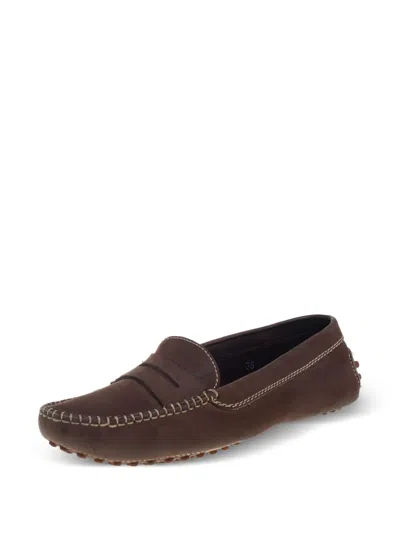 Pre-owned Tod's Vintage  Suede Loafers In Brown