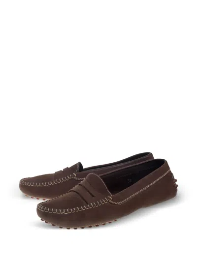 Pre-owned Tod's Vintage  Suede Loafers In Brown