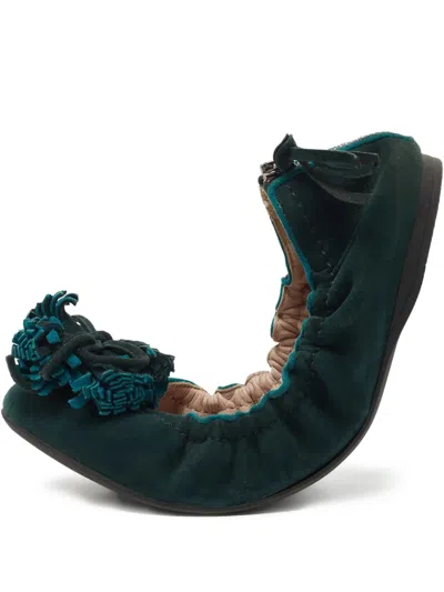 Pre-owned Miu Miu 3d-detailed Ballet Flats