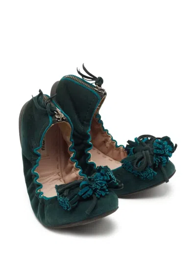 Pre-owned Miu Miu 3d-detailed Ballet Flats
