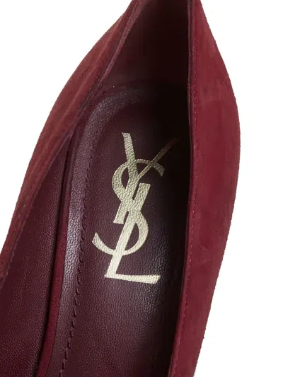 Pre-owned Saint Laurent 140mm Tribtoo Platform Pumps In Red