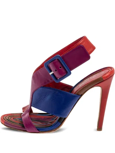 Pre-owned Sergio Rossi Vintage 100mm Colour-block Sandals