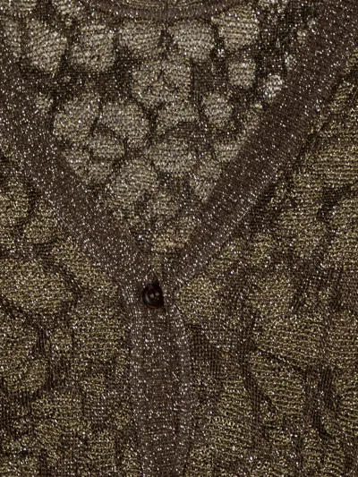 Pre-owned Missoni Embroidered Lurex Midi Dress In Gold