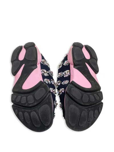 Pre-owned Dior Mesh Fusion Floral Sneakers In Blue