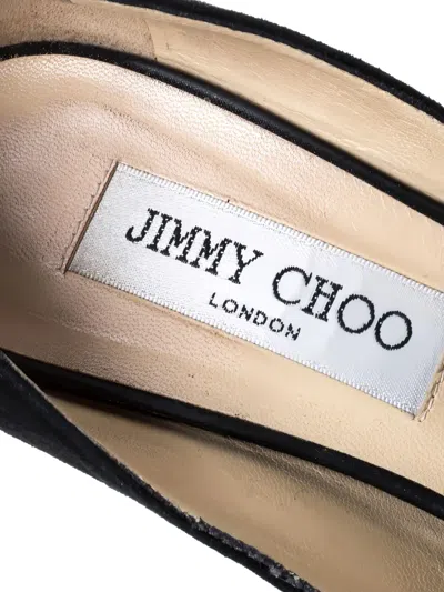 Pre-owned Jimmy Choo 125mm Taja Bow-detail Platform Sandals In Black