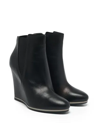 Pre-owned Le Silla 110m  Wedge Ankle Boots In Black
