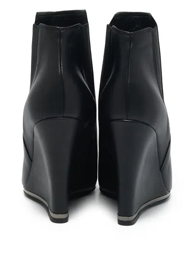 Pre-owned Le Silla 110m  Wedge Ankle Boots In Black