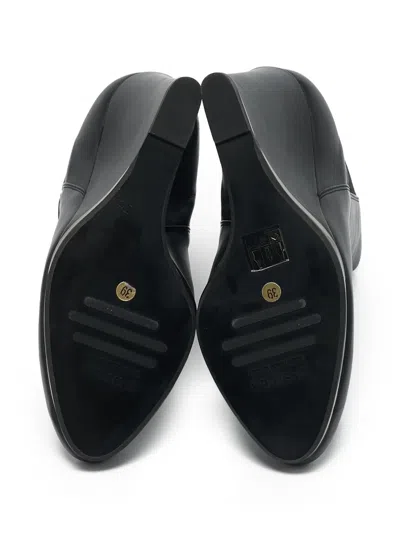 Pre-owned Le Silla 110m  Wedge Ankle Boots In Black