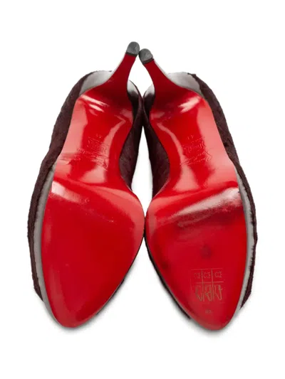 Pre-owned Christian Louboutin 140mm Textured Pumps In Red