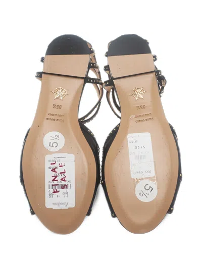 Pre-owned Charlotte Olympia  Octavia Studded Strappy Sandals In Black