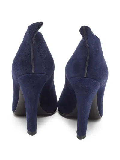 Pre-owned Louis Vuitton 110mm Suede Pumps In Blue