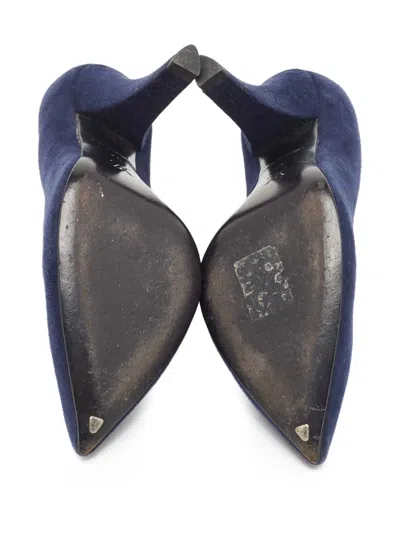 Pre-owned Louis Vuitton 110mm Suede Pumps In Blue