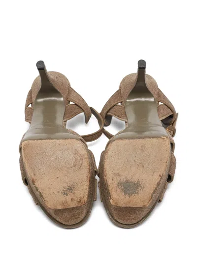 Pre-owned Saint Laurent 110mm Tribute Platform Sandals