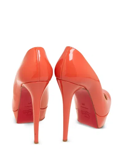 Pre-owned Christian Louboutin 130mm Platform Pumps In Orange