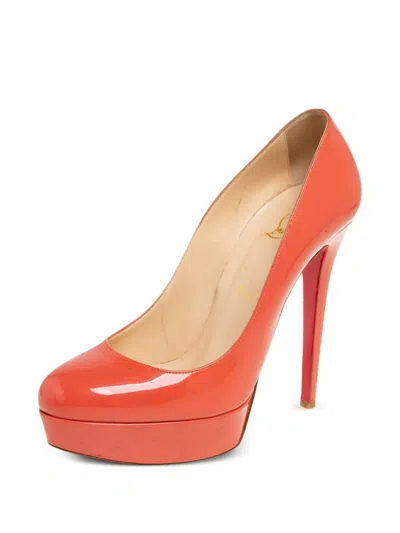 Pre-owned Christian Louboutin 130mm Platform Pumps In Orange
