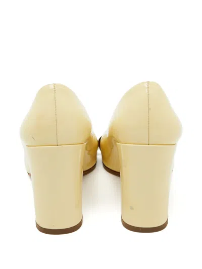Pre-owned Louis Vuitton 85mm Logo-plaque Block-heel Pumps